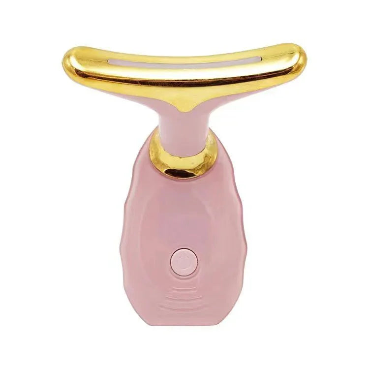 Pink and gold facial massage tool for skincare by GlamJust