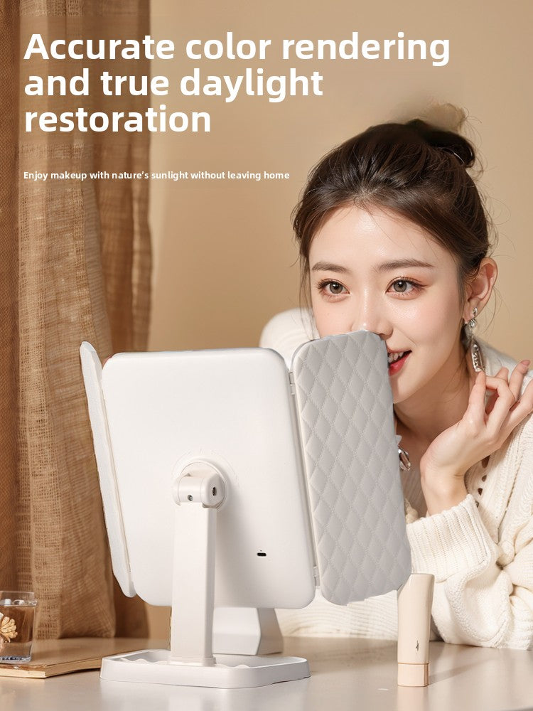 Desktop dressing and beauty mirror