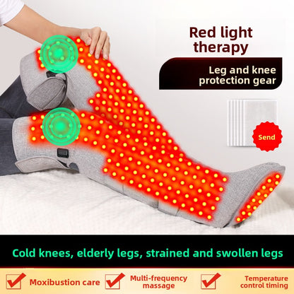 Red light therapy and hot compress for leg care