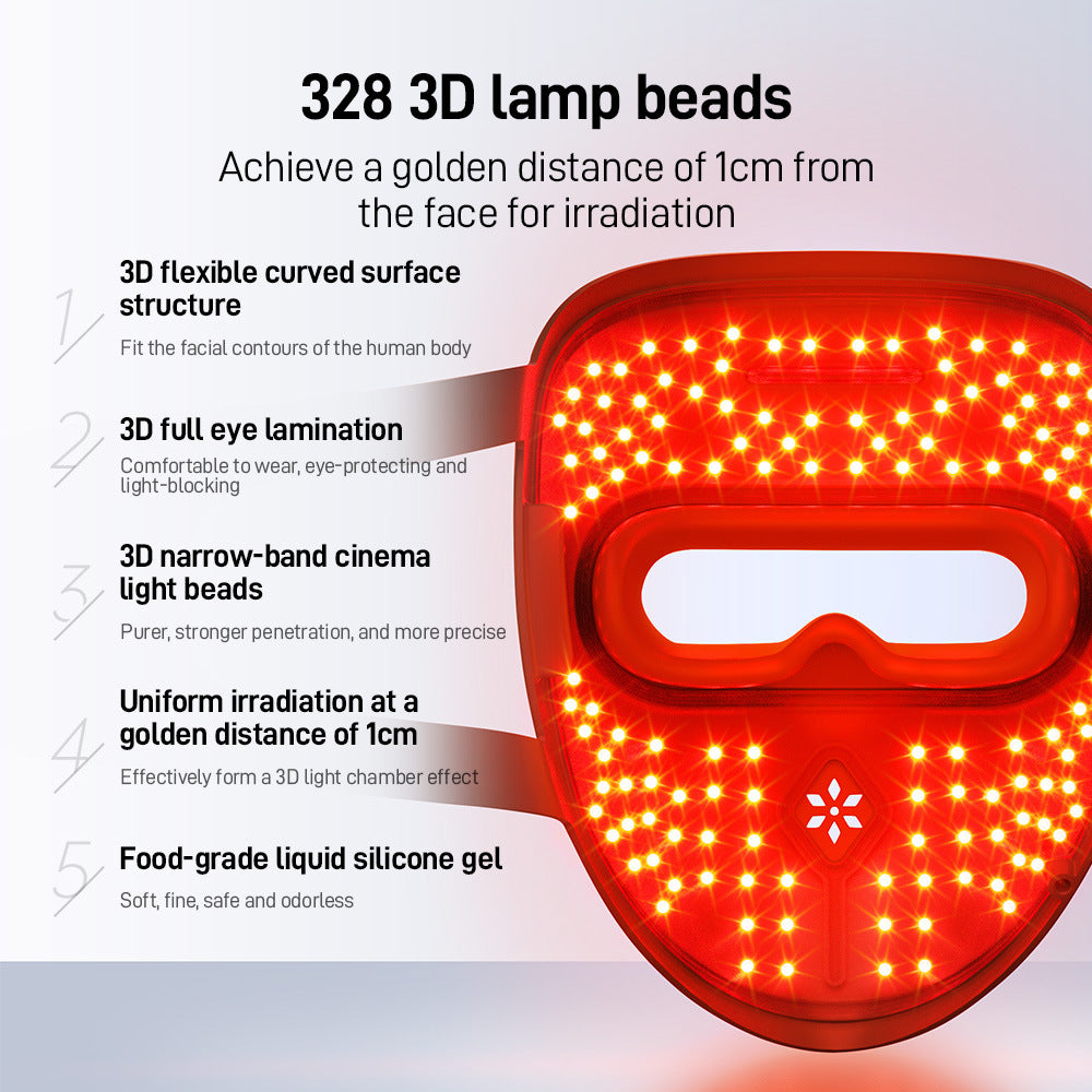 Red Light Therapy Face Mask with 4 Modes for Skin Rejuvenation