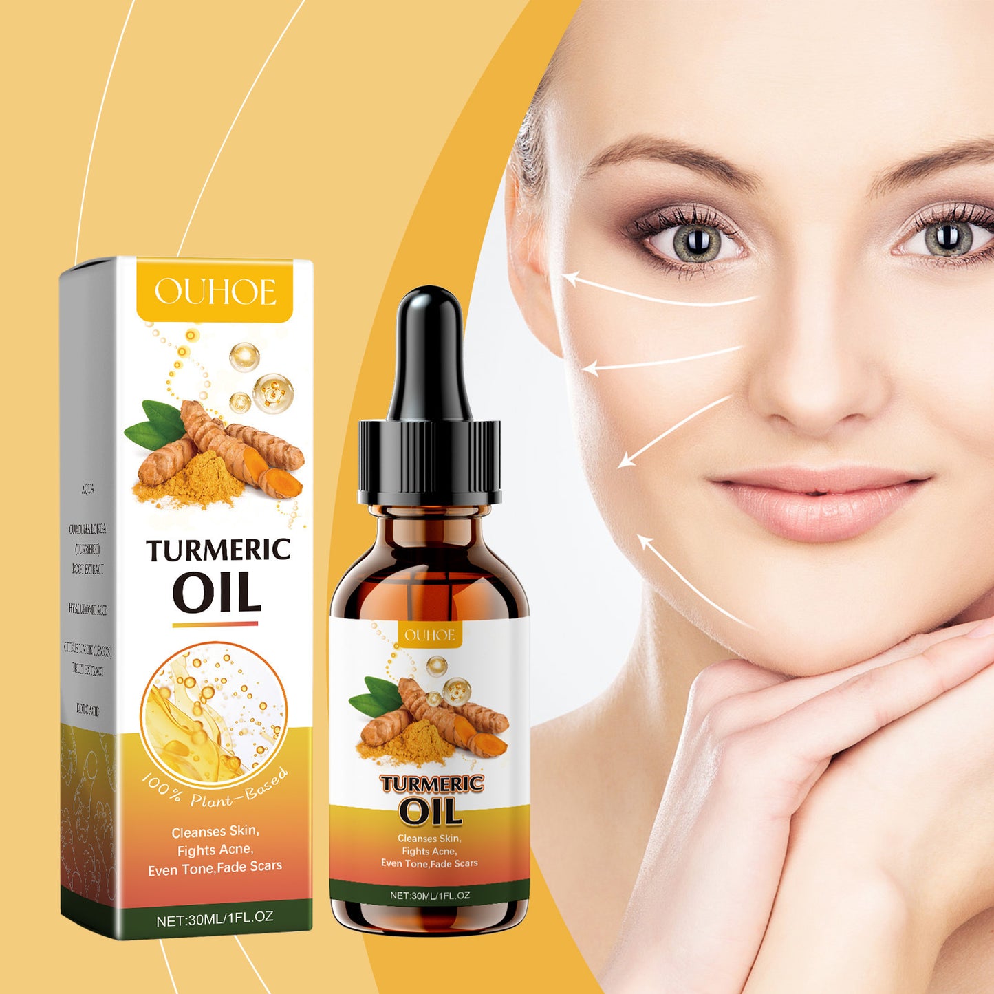 Facial cleansing turmeric oil