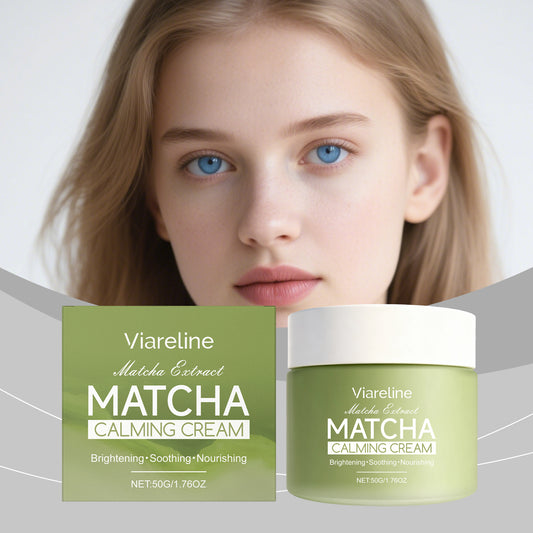 Matcha extract face cream: Nourishes dry skin, smooth texture, lightweight and easily absorbed, perfect for daily skincare.