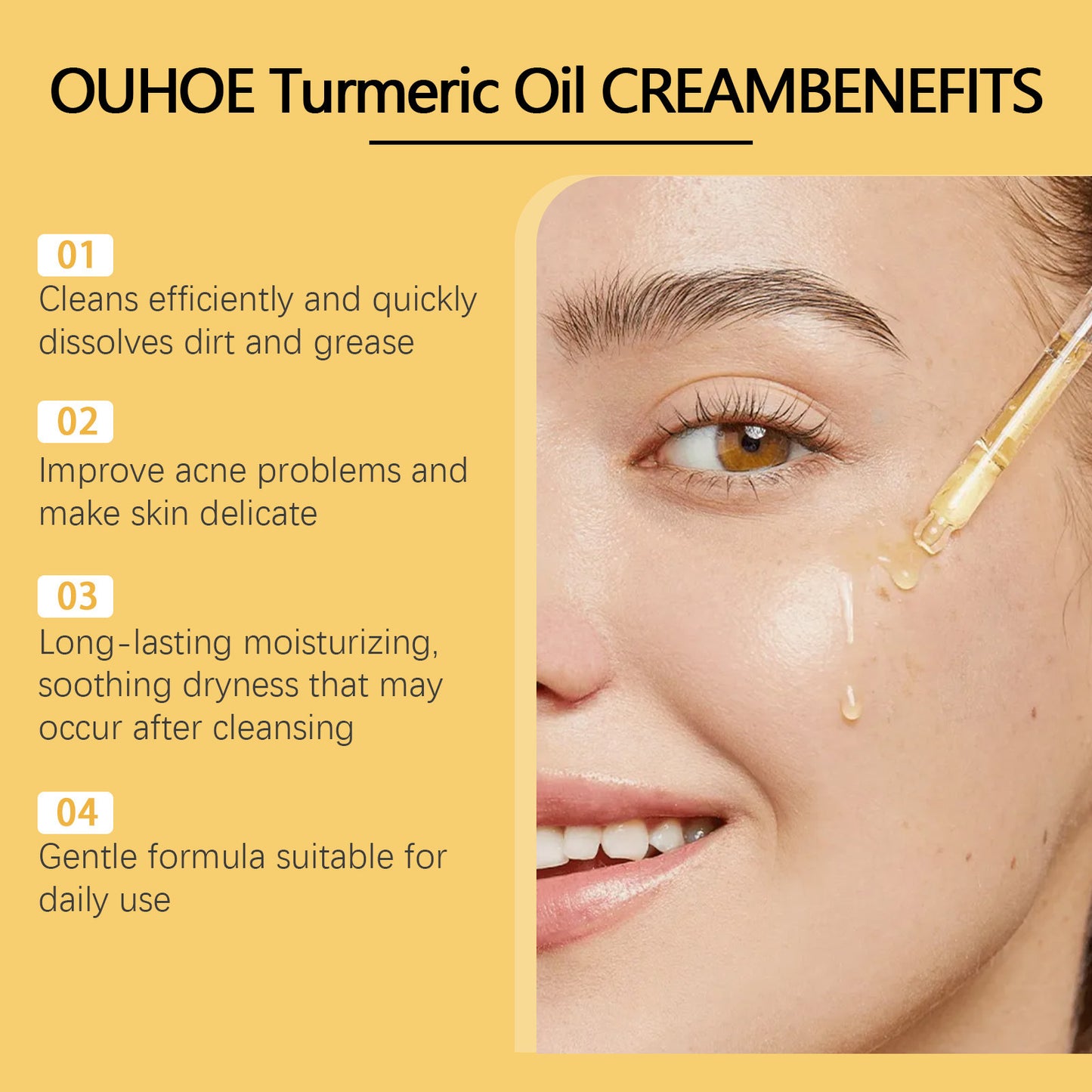 Facial cleansing turmeric oil