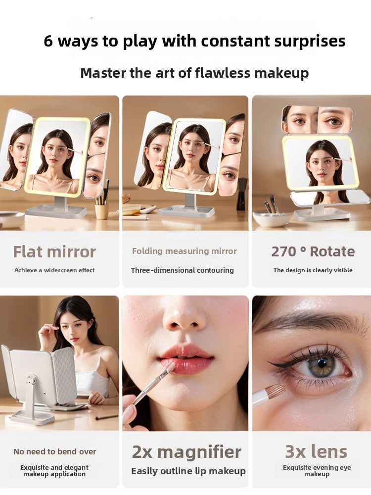 Desktop dressing and beauty mirror