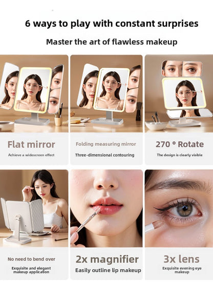 Desktop dressing and beauty mirror