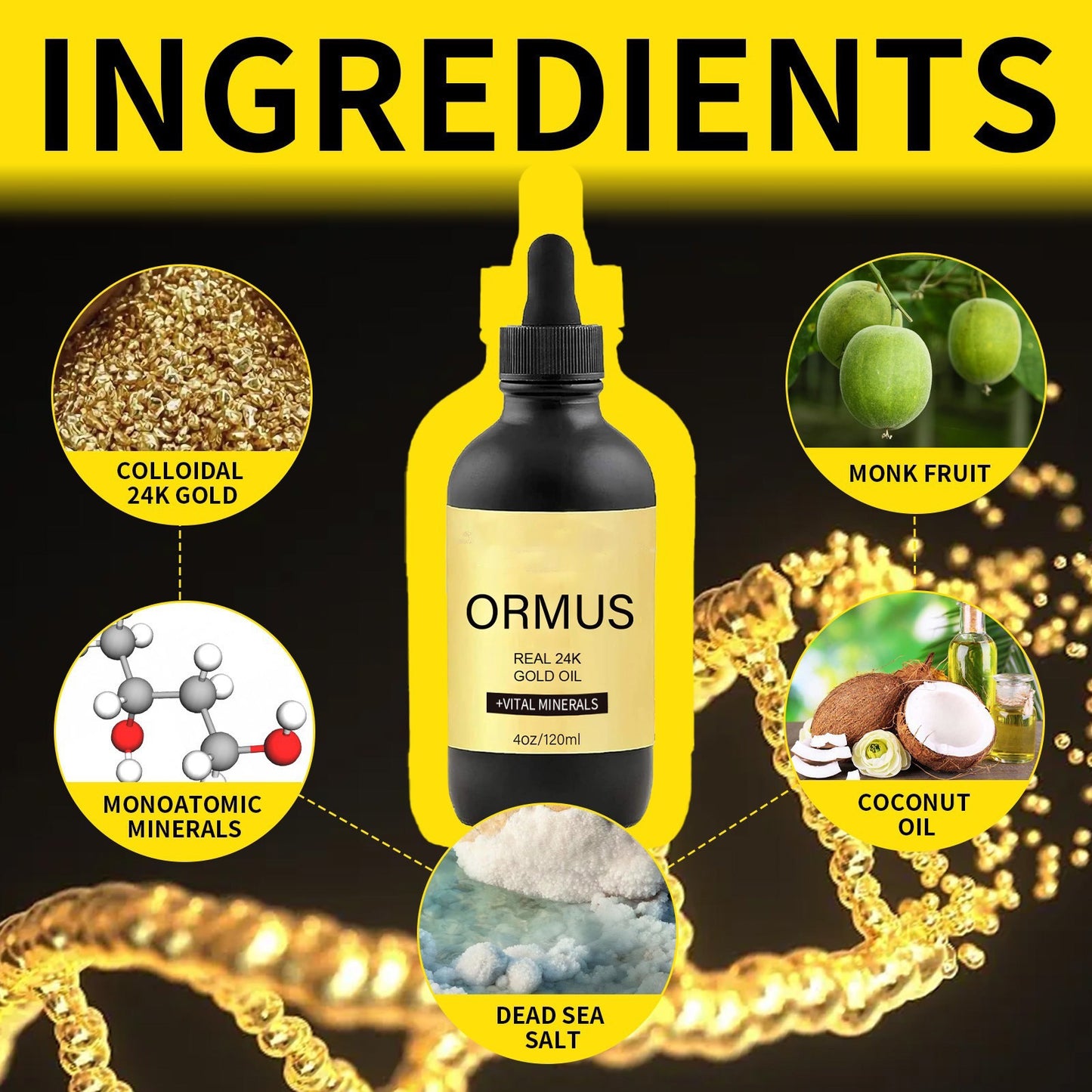 24K Gold Oil Mineral Health Drops