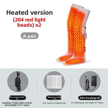 Red light therapy and hot compress for leg care