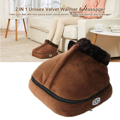 Heated massage boot foot warmers with multiple functions