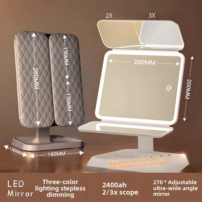 Desktop dressing and beauty mirror