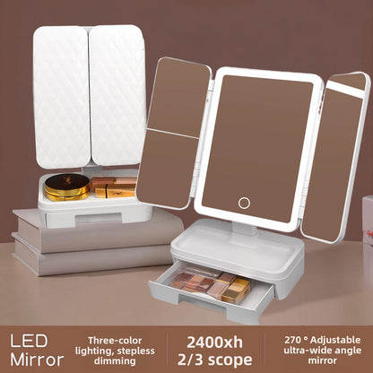 Desktop dressing and beauty mirror