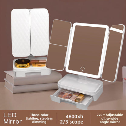 Desktop dressing and beauty mirror