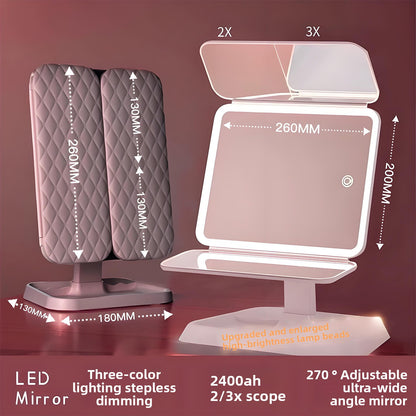 Desktop dressing and beauty mirror