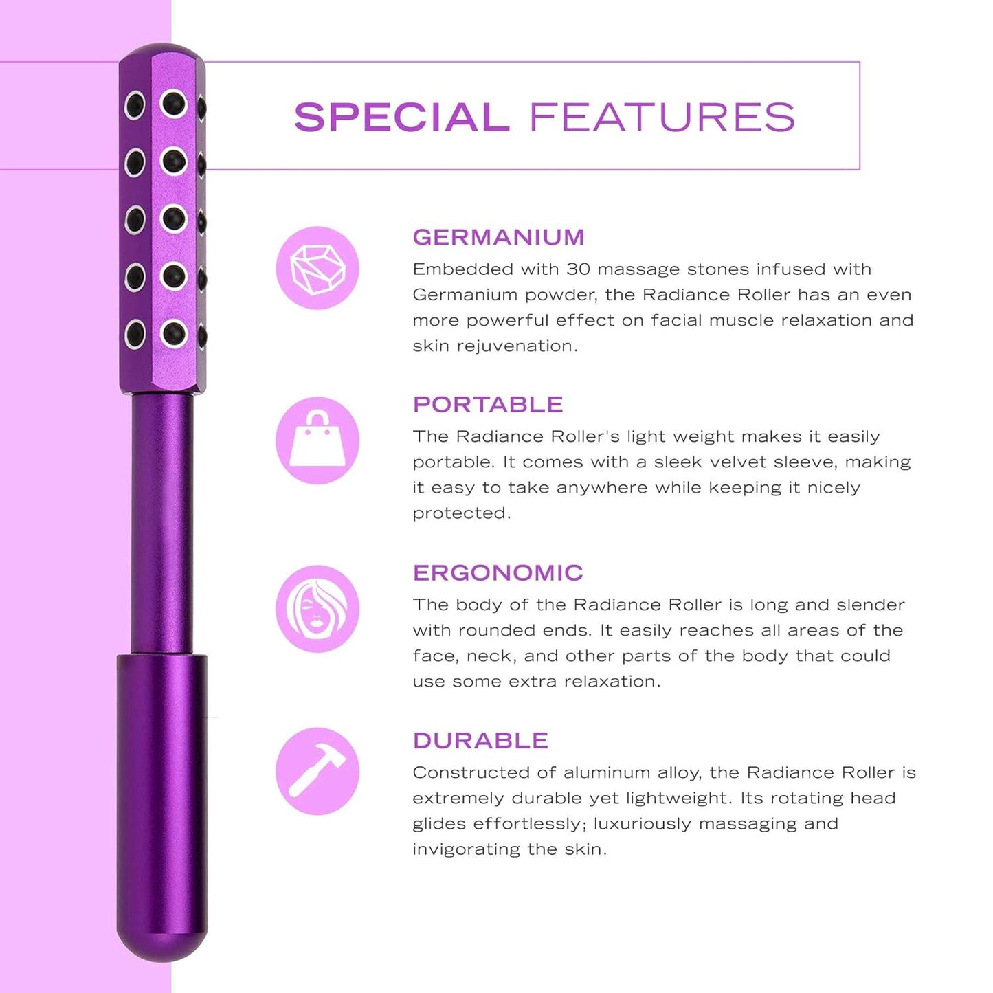 Germanium Facial Massage Roller Beauty Stick