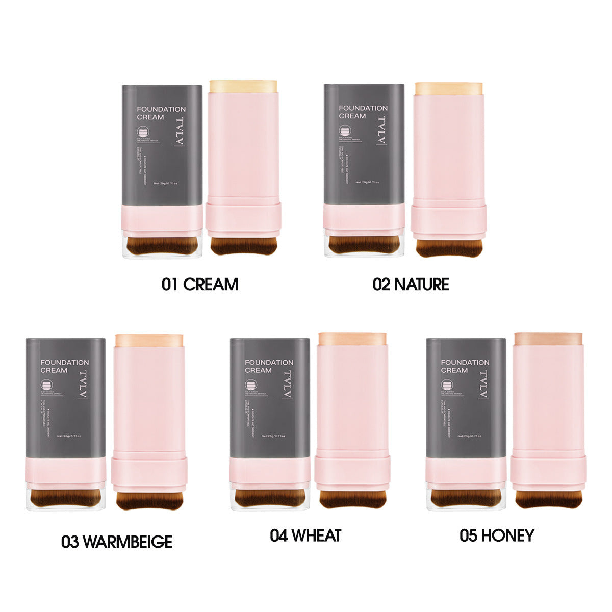 Concealer Foundation Stick with Brush Head Waterproof Natural Makeup