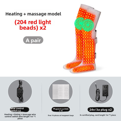 Red light therapy and hot compress for leg care