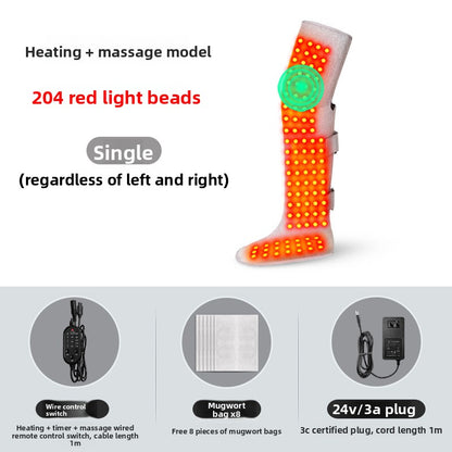 Red light therapy and hot compress for leg care