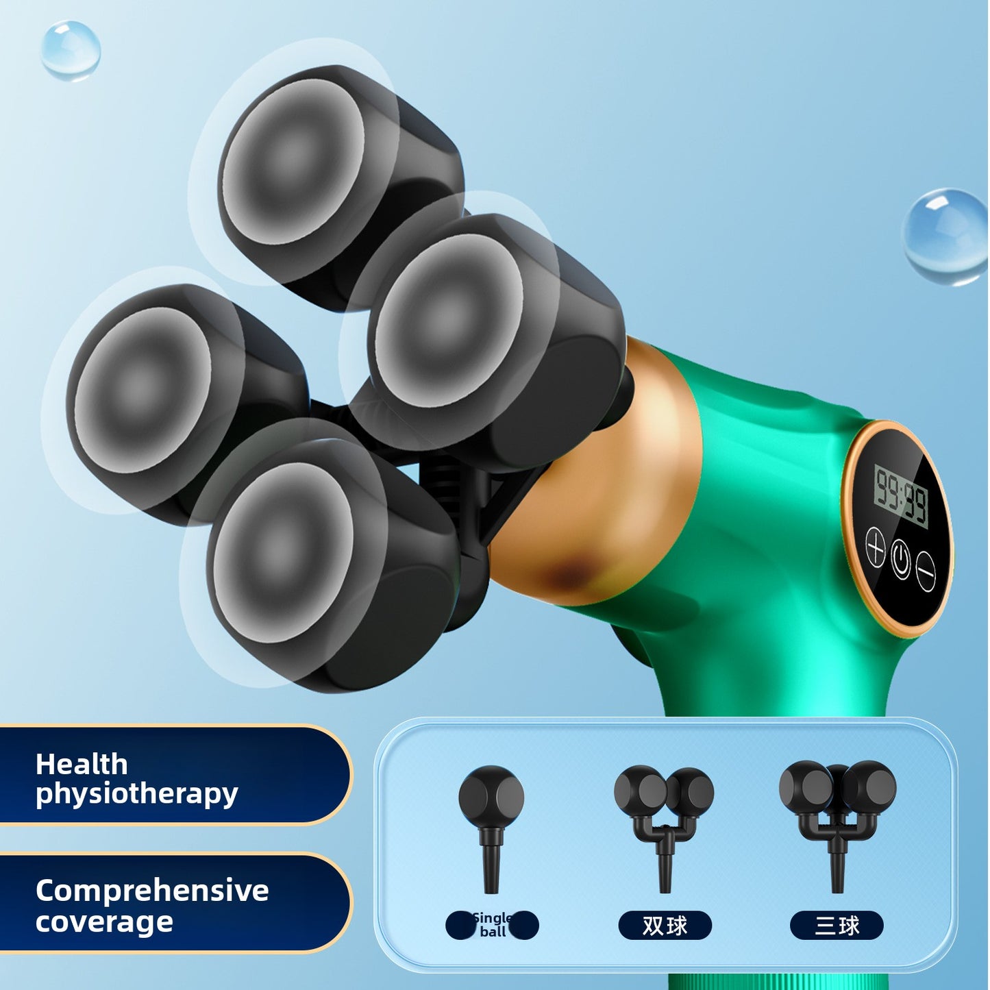 Electric Muscle Massage Gun with Multiple Attachments