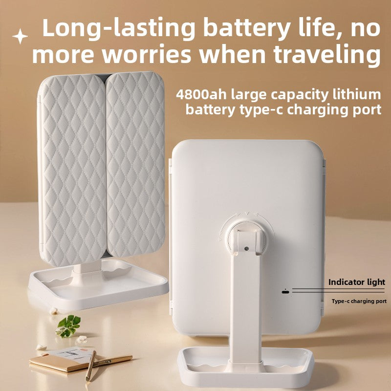 Desktop dressing and beauty mirror