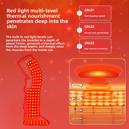 Red light therapy and hot compress for leg care