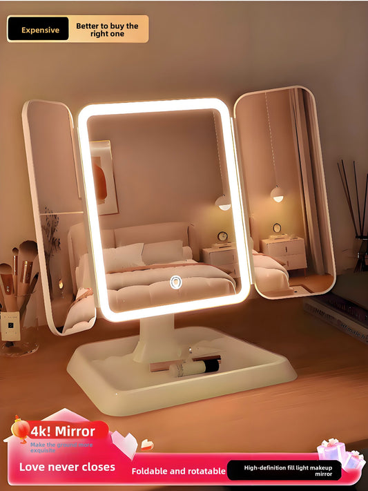 Desktop dressing and beauty mirror